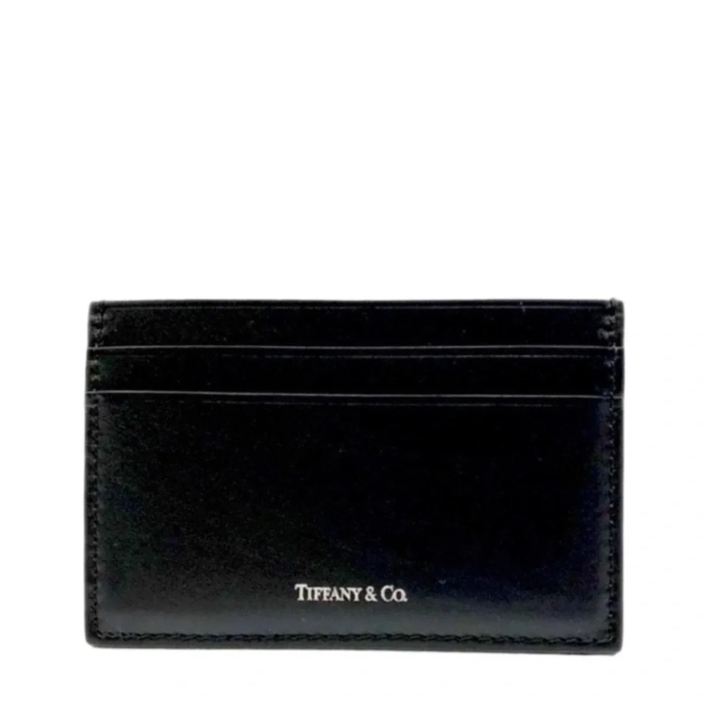 BNIB Rare Brand New! Tiffany & Co. Calfskin Leather Logo Card Holder Case Unisex - Picture 3 of 11